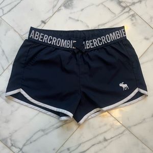 Girls navy shorts with Abercrombie waistband logo